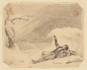 Man in Snow by Henry Inman