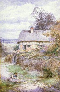 Young Girl Kneeling by a Stream by Henry John Sylvester Stannard