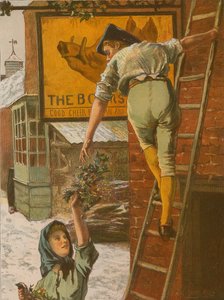 Christmas Morning - Decorating the Signboard