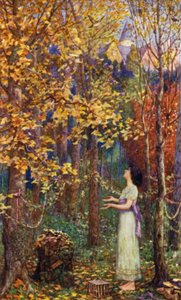 Aurore Sets Free the Captive Birds at the Altar of Corambe by Henry Justice Ford