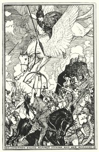 Bellerophon fights against Myrina and her Amazons by Henry Justice Ford