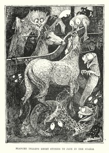 Blanche Telling Ghost Stories to Jane in the Stable by Henry Justice Ford