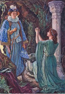 Elizabeth and Amy meet in the grotto, illustration from Kenilworth