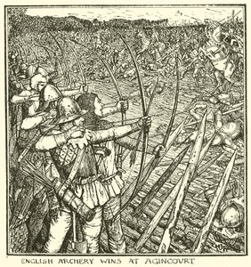 English Archery Wins at Agincourt by Henry Justice Ford
