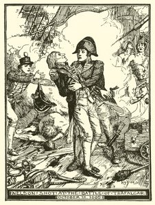 Nelson Shot at the Battle of Trafalgar, October 21, 1805 by Henry Justice Ford