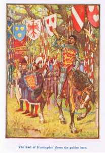 The Earl of Huntingdon blows the golden horn by Henry Justice Ford