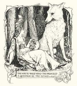 The White Wolf Asks the Princess a Question in the Wood (engraving) by Henry Justice Ford
