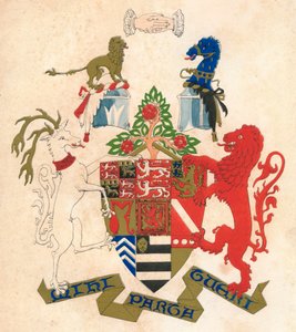 Coat of arms of Stiyleman le Strange, mid 19th century