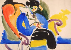Calligraphic #2 Woman on Chair, 1914-1918 by Henry Lyman Saÿen