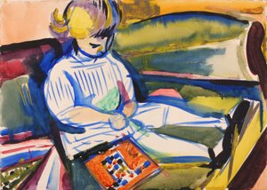 Child on Sofa by Henry Lyman Saÿen