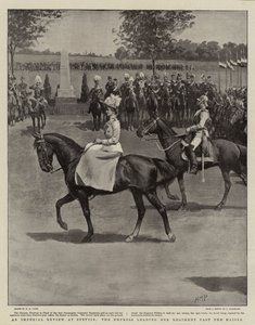 An Imperial Review at Stettin, the Empress leading Her Regiment past the Kaiser by Henry Marriott Paget