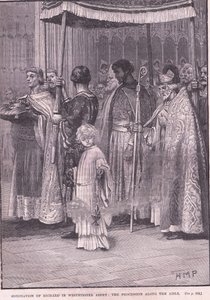 Coronation of Richard I in Westminster Abbey: The Procession Along the Aisle