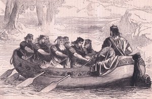 Edgar the Peaceable Being Rowed Down the Dee by Eight Tributary Princes AD 956 by Henry Marriott Paget