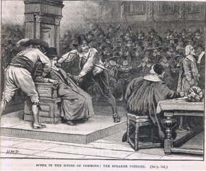 Scene in the House of Commons: the speaker coerced