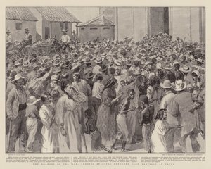 The Horrors of the War, feeding Starving Refugees from Santiago at Caney by Henry Marriott Paget