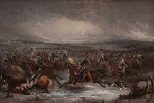 Charging French Cavalry At Waterloo by Henry Martens