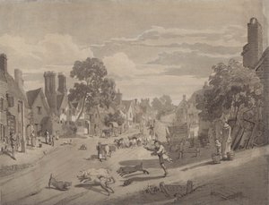 High Street at Bushey, Hertfordshire by Henry Monro