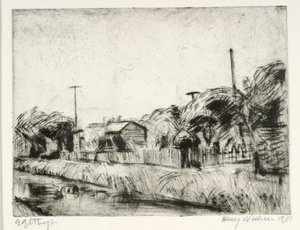 Allotment Gardens by the Canal by Henry Nielsen
