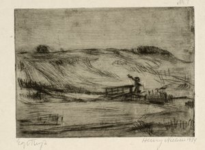 Landscape with a Man by a Bridge by Henry Nielsen