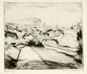 Landscape with Road and Houses by Henry Nielsen