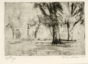 Park with Two Walkers and a Lantern