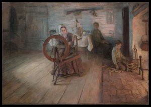 Spinning By Firelight--The Boyhood of George Washington Gray by Henry Ossawa Tanner
