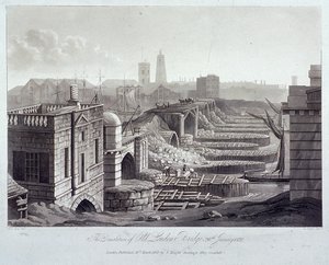 London Bridge Old, London, 1832 by Henry Pyall