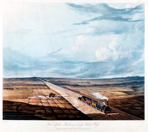 Train Crossing Chat Moss, Lancashire by Henry Pyall