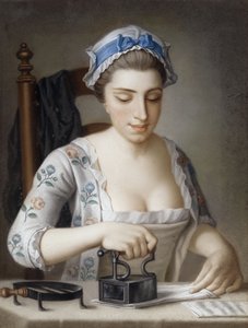 A Maid Ironing by Henry Robert Morland