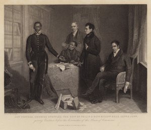 Jan Tzatzoe, Andries Stoffles, the Reverend Dr Philip and the Reverend Messrs Read, senior and junior, giving evidence before the committee of the House of Commons