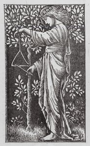 Woman Playing a Triangle by Henry Ryland