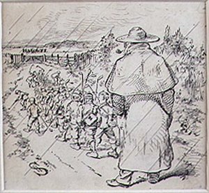 The School Boy Golfers in the Rain, illustration from 