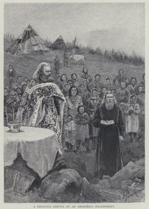 A religious service at an Orozhanni encampment