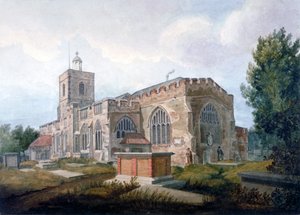 South-east view of the Church of St Dunstan, Stepney, London by Henry Sass