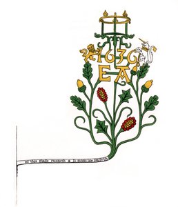 Bracket to support an hourglass, 1636, 1843