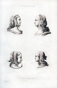 Headdresses, early 16th century, 1843 by Henry Shaw