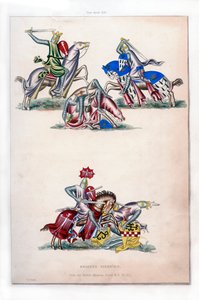 Knights fighting, c1260 by Henry Shaw