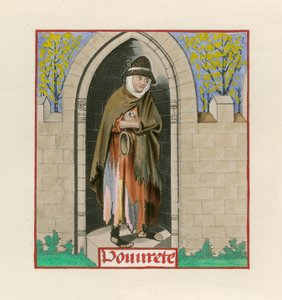 Poverty, from the Romance of the Rose, in the British Museum, Harl M S 4425