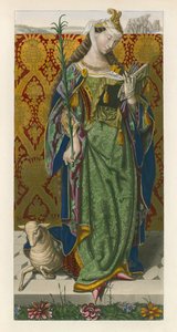Saint Agnes, c 1520, from a Picture by Lucas van Leyden
