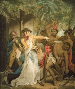 The Settling Family Attacked by Savages, engraved by George Keating