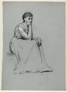 Seated Woman Resting on her Elbow by Henry Stacy Marks