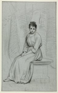 Woman Resting on Stone Bench