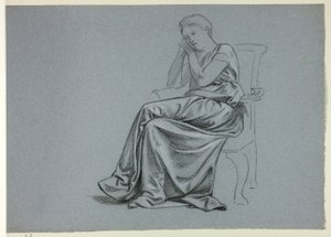 Woman in Loose Gown on Chair by Henry Stacy Marks