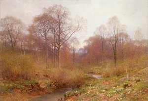 A Wooded River, Landscape Autumn by Henry Sutton Palmer