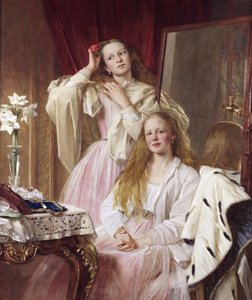 Emma and Federica Bankes of Soughton Hall by Henry Tanworth Wells