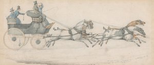 A Gentleman Driving a Four-in-Hand to a Mail Phaeton, Accompanied by Three Grooms by Henry Thomas Alken