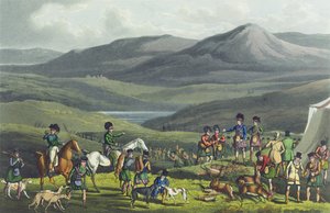 Sporting Meeting in the Highlands, aquatinted by I. Clark, pub. by Thomas McLean