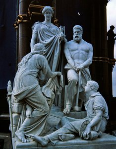 Manufactures, sculpture group from the Albert Memorial by Henry Weekes