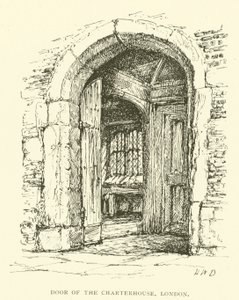 Door of the Charterhouse, London (engraving) by Henry William Brewer