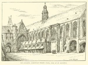 Les Jacobins, Dominican Priory, Paris, time of St Ignatius by Henry William Brewer